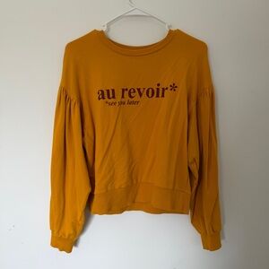 BERSHKA Au Revoir Mustard Yellow Women's Top